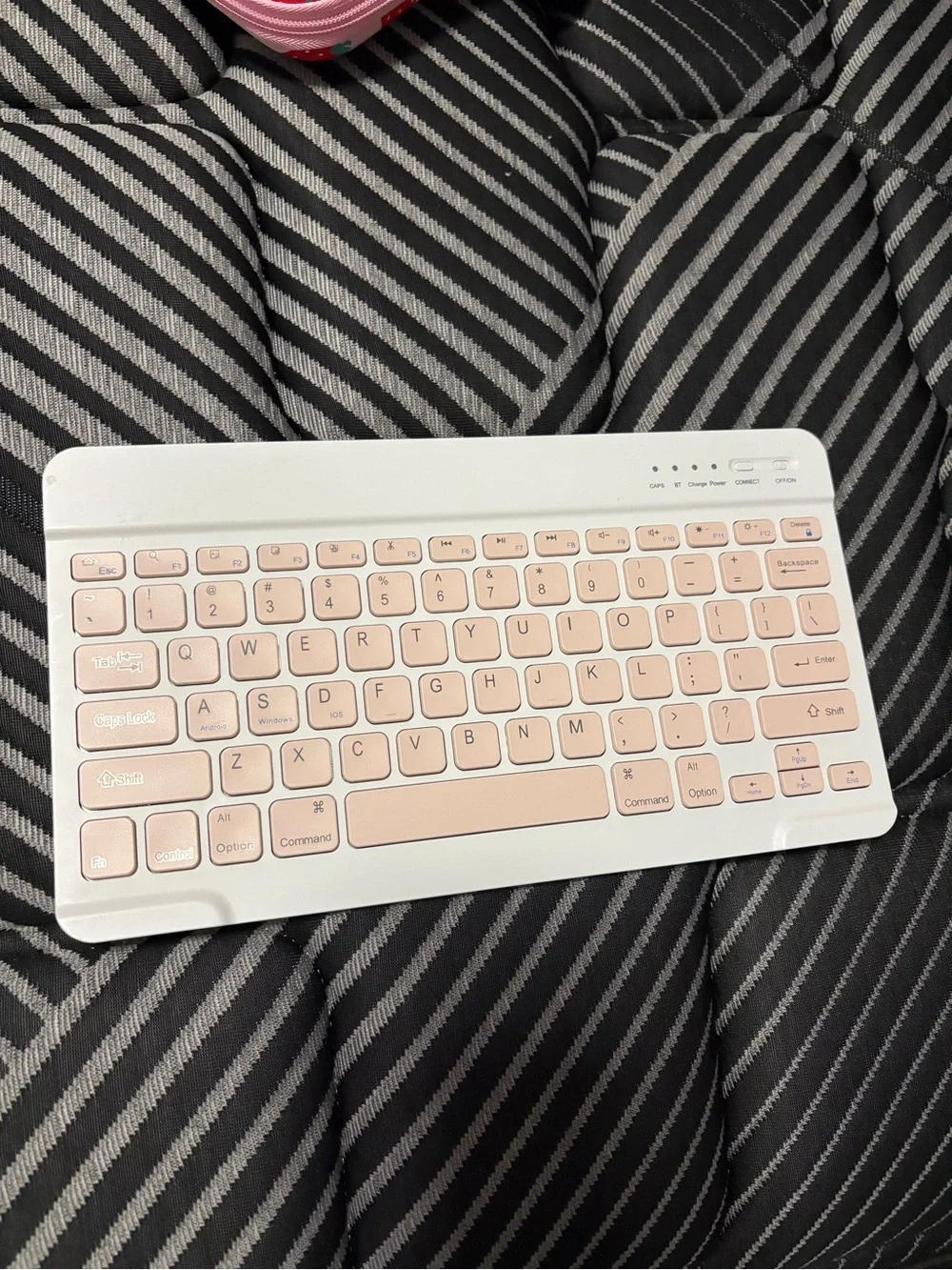 Amazon Wireless Bluetooth Keyboard — Pink and White Chic